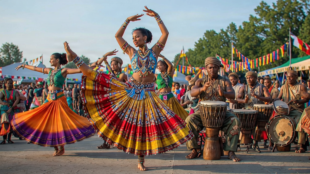 African Day Festival celebration with drumming and dance